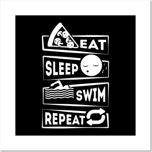 Eat Sleep Swim Repeat Posters and Art